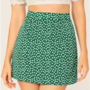 4 for $20 ~ Shein Green Flower Mini Skirt